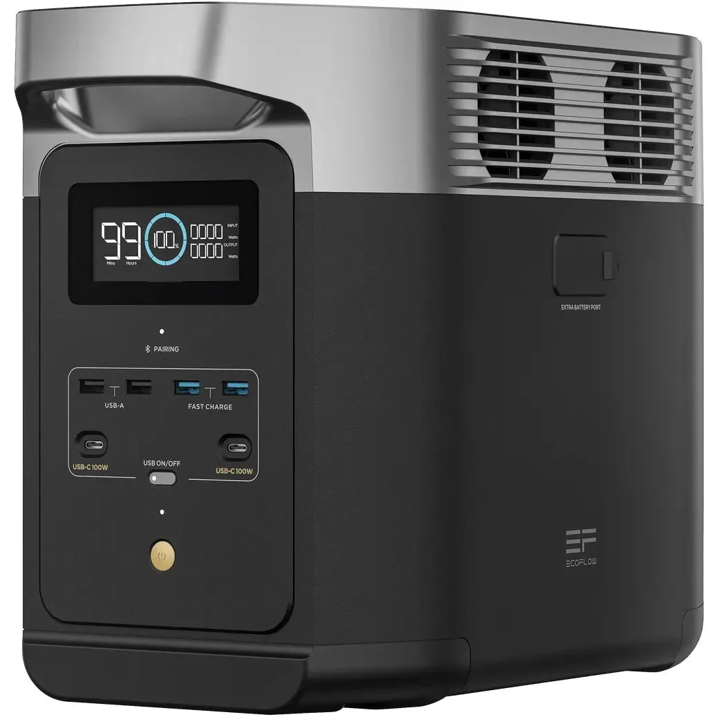 EcoFlow DELTA 2   Extra Battery 2048Wh 1.8kW Solar Generator | 100W Flexible Mono Solar Panels