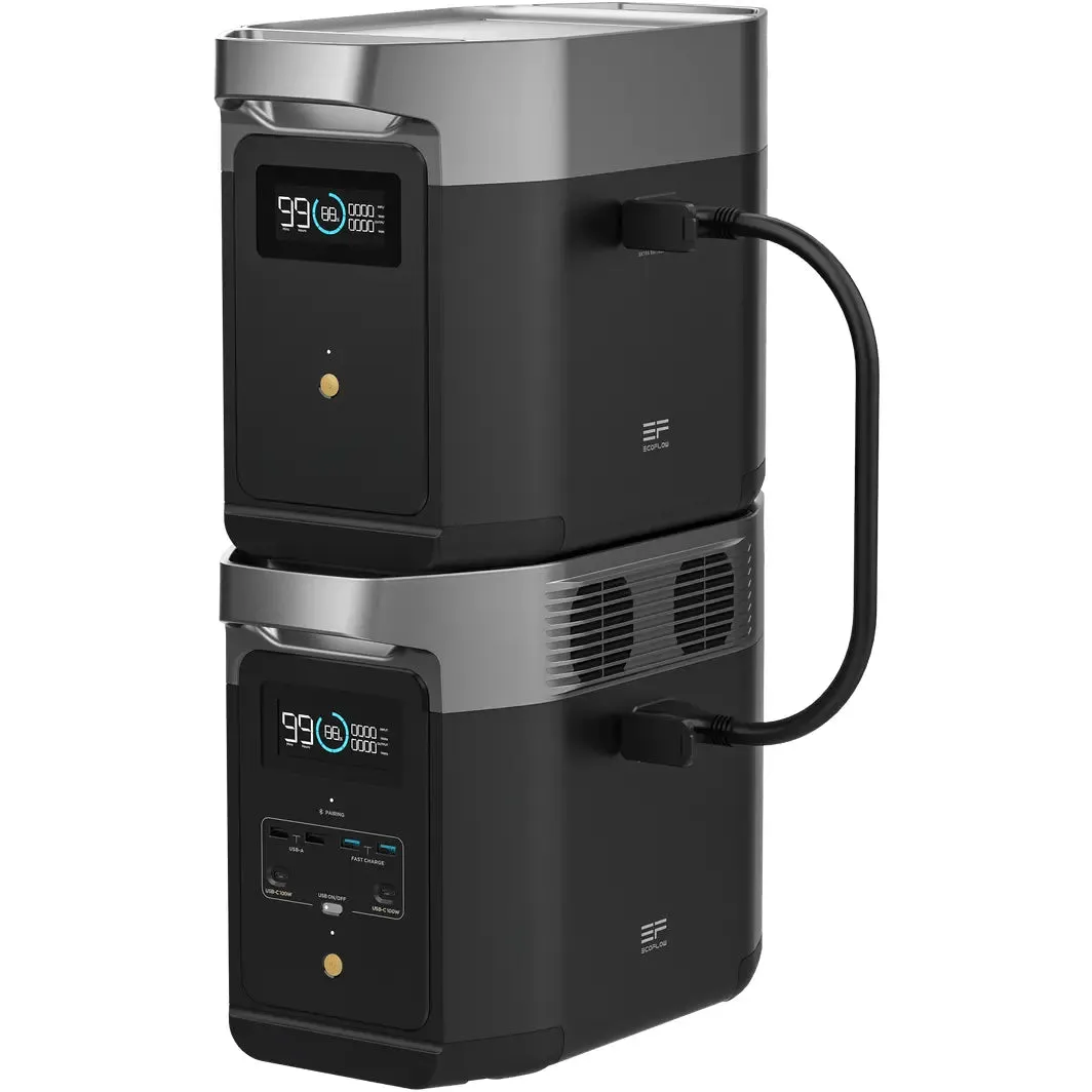 EcoFlow DELTA 2 With Extra Battery 2048Wh 1.8kW Power station | 200W Rigid Mono Solar Panels