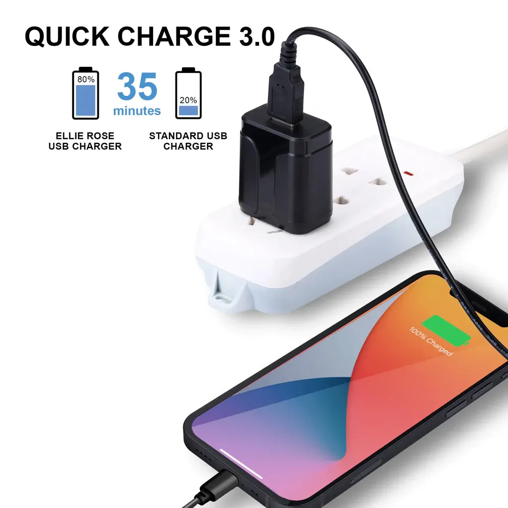 Ellie Rose Quick Charge Wall Adapter - Black