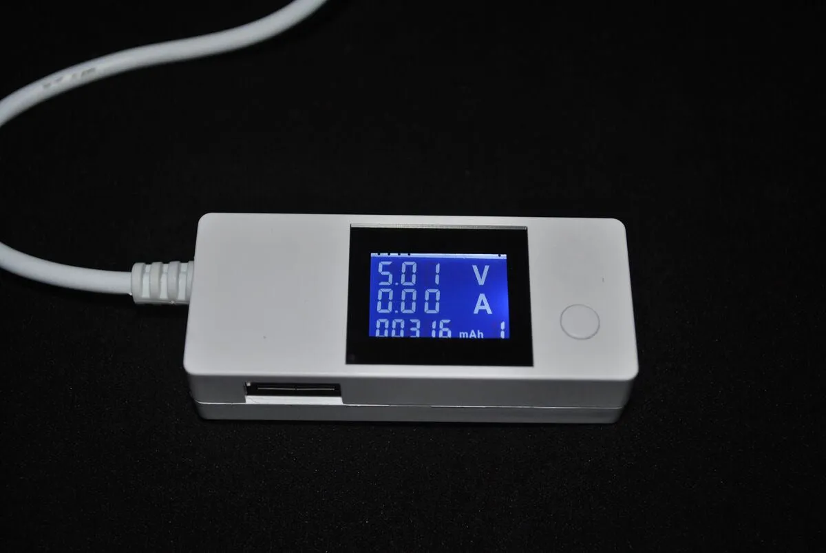 Fast Charge Data Block LCD Dual USB Voltage and Current  Adaptor Detector tester