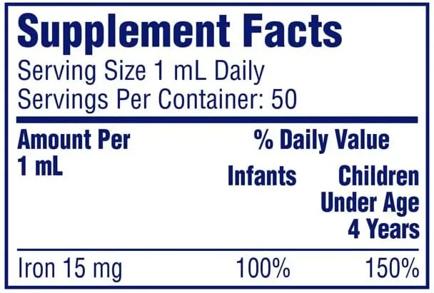Fer-In-Sol Iron Supplement Drops 15 mg/mL, Active Mind 50 mL