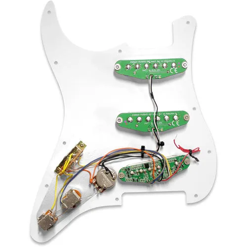 Fishman FLUENCE Loaded Pickguard Single Width Stratocaster Pickup Set - White