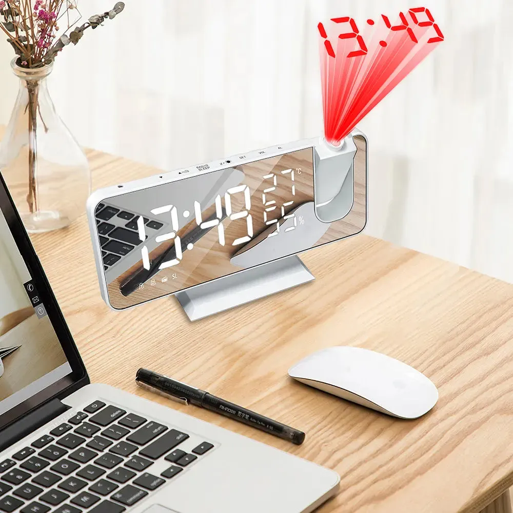 FM Radio LED Digital Smart Time Projector Alarm Clock
