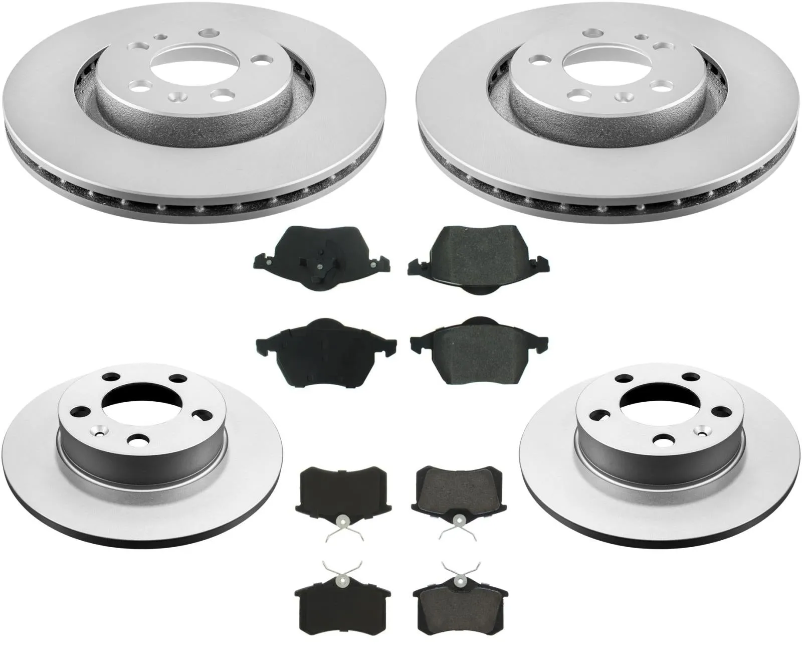 For 280MM Front & Rear Coated Rotors Brake Pads For Volkswagen Jetta 1.8L 01-05