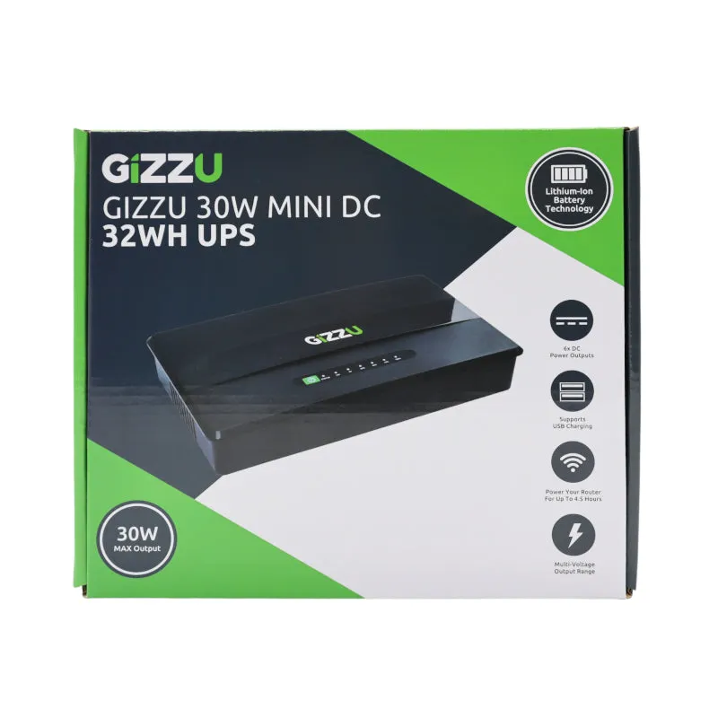 Gizzu 30W 32Wh 8800Mah Mini Dc Ups - Black