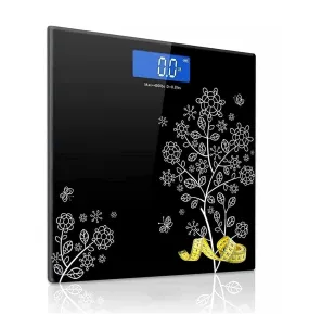 Glass Weighing Scale Printed Electronic Thick Tempered Glass LCD Display Digital Personal Bathroom Health Body Weight Scale