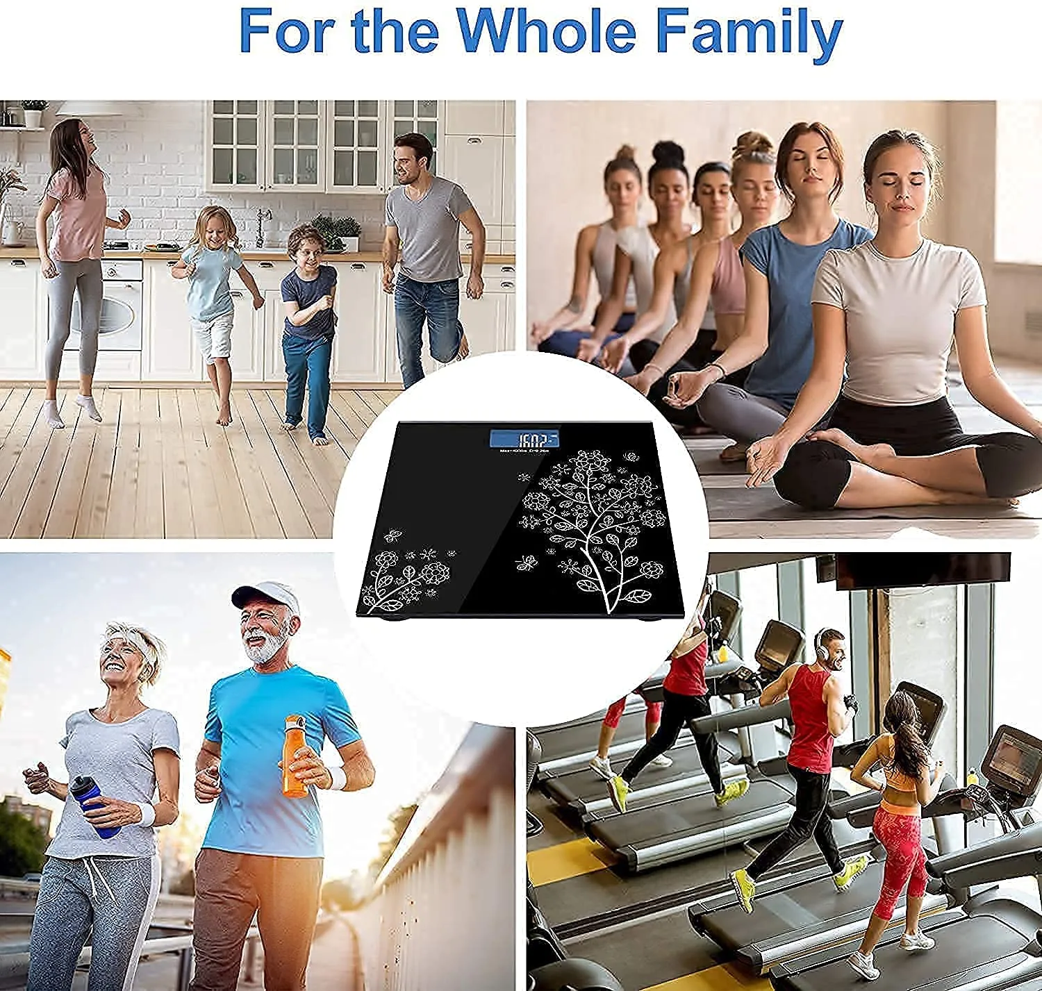 Glass Weighing Scale Printed Electronic Thick Tempered Glass LCD Display Digital Personal Bathroom Health Body Weight Scale