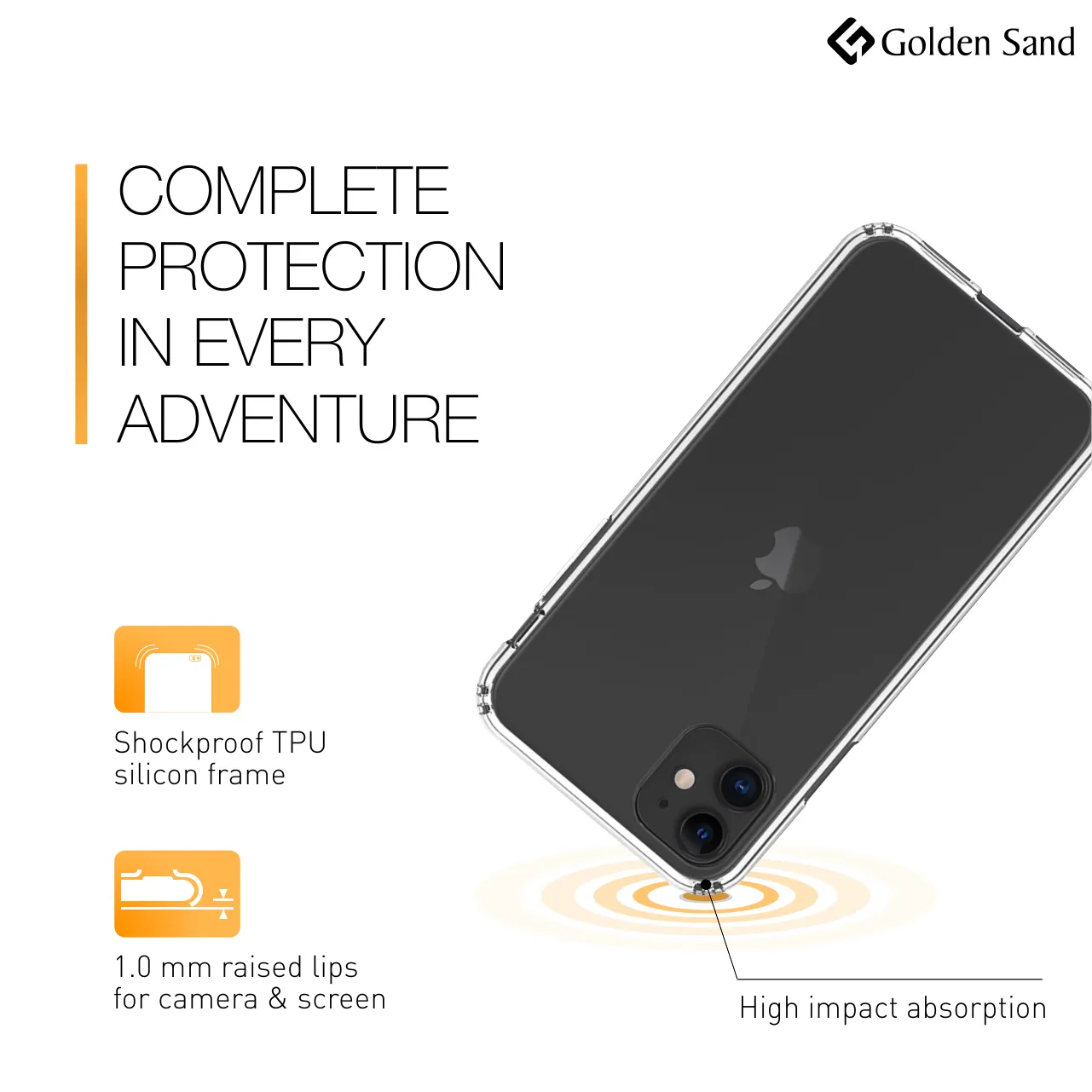 Golden Sand Just Clear Hybrid Series Back Case Cover for  Apple iPhone 11