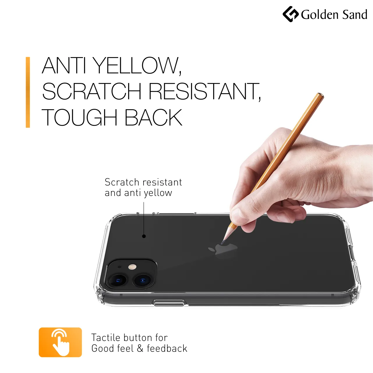 Golden Sand Just Clear Hybrid Series Back Case Cover for  Apple iPhone 11