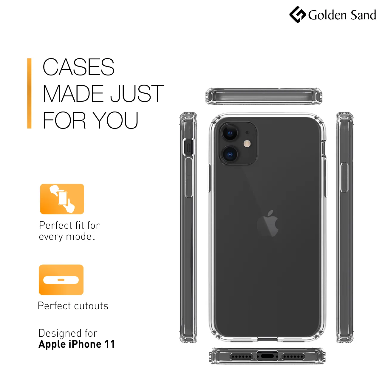 Golden Sand Just Clear Hybrid Series Back Case Cover for  Apple iPhone 11