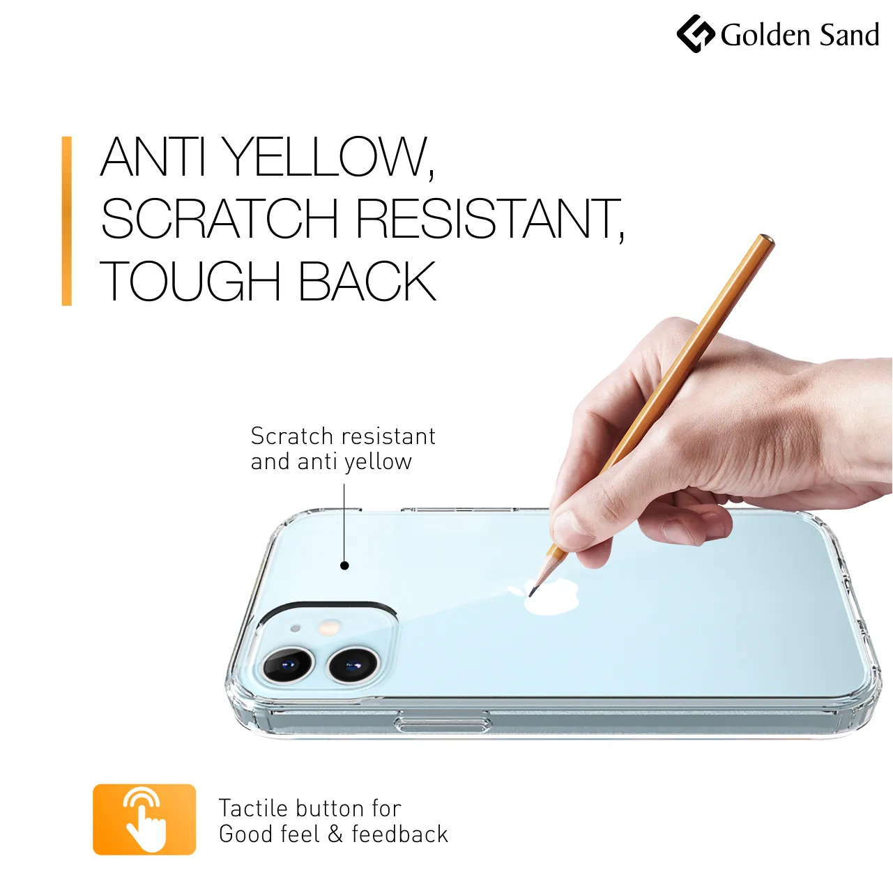 Golden Sand Just Clear Hybrid Series Back Case Cover for  Apple iPhone 12 Mini
