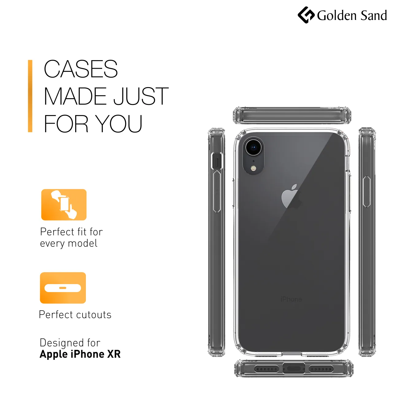 Golden Sand Just Clear Hybrid Series Back Case Cover for  Apple iPhone XR