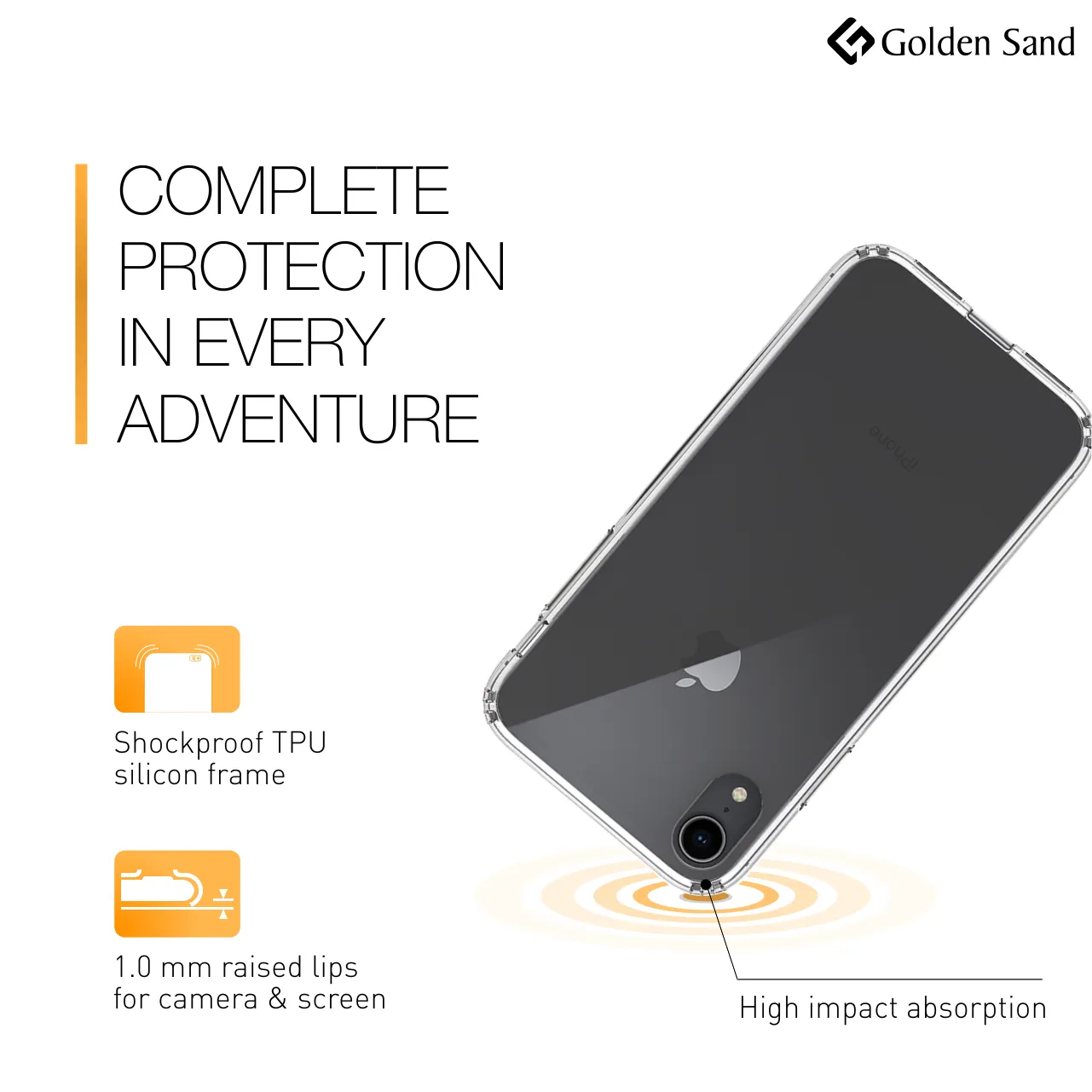 Golden Sand Just Clear Hybrid Series Back Case Cover for  Apple iPhone XR