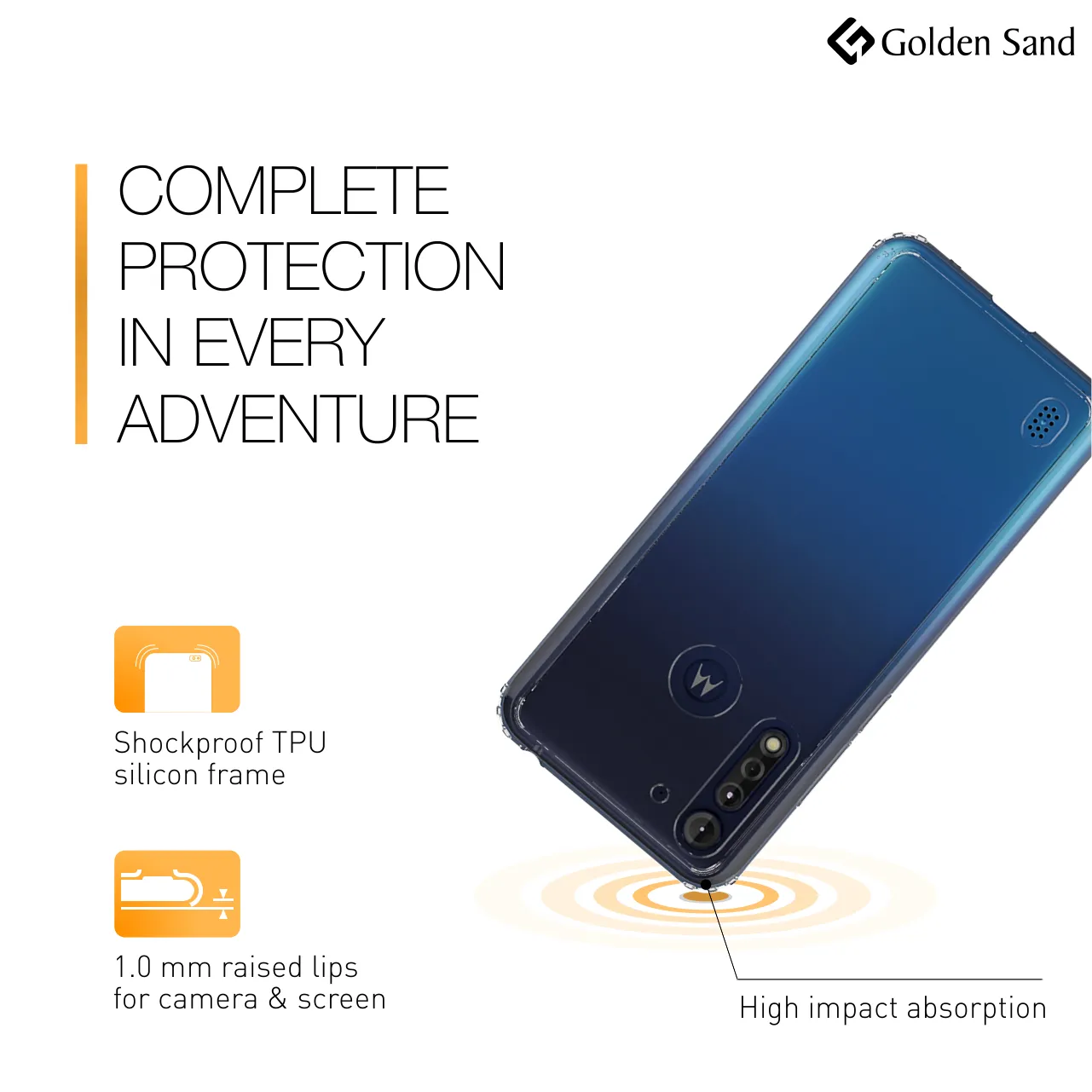 Golden Sand Just Clear Hybrid Series Back Case Cover for  Motorola G8 Power Lite