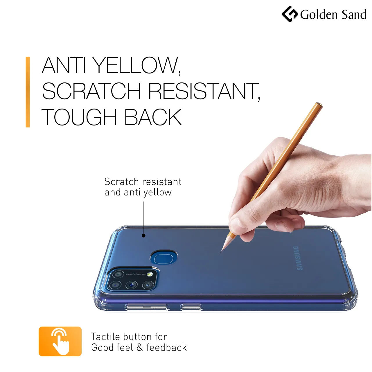 Golden Sand Just Clear Hybrid Series Back Case Cover for  Samsung Galaxy M31, Samsung Galaxy F41