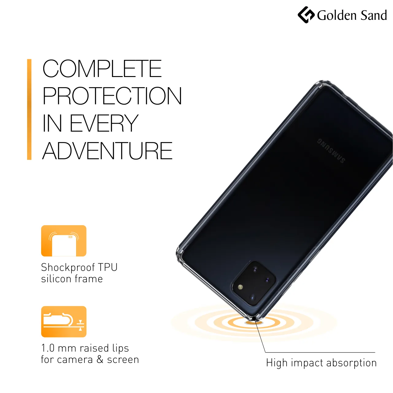 Golden Sand Just Clear Hybrid Series Back Case Cover for  Samsung Galaxy Note 10 Lite