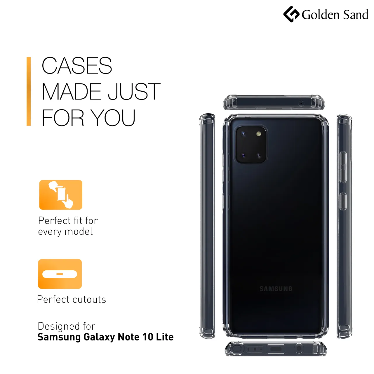 Golden Sand Just Clear Hybrid Series Back Case Cover for  Samsung Galaxy Note 10 Lite