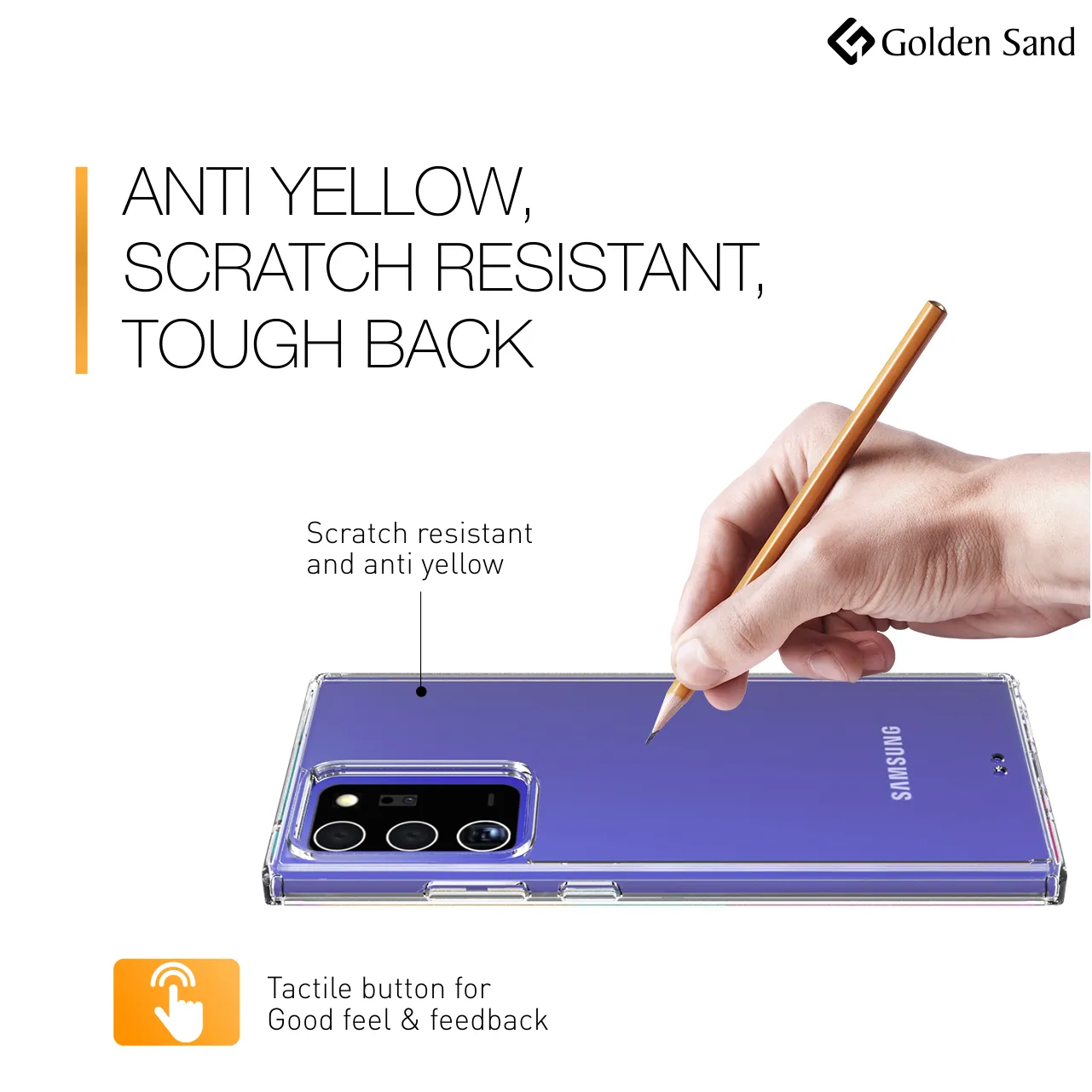Golden Sand Just Clear Hybrid Series Back Case Cover for  Samsung Galaxy Note 20 Ultra