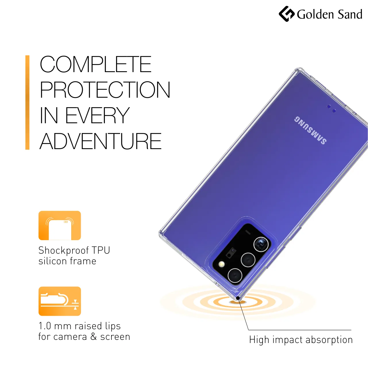 Golden Sand Just Clear Hybrid Series Back Case Cover for  Samsung Galaxy Note 20 Ultra
