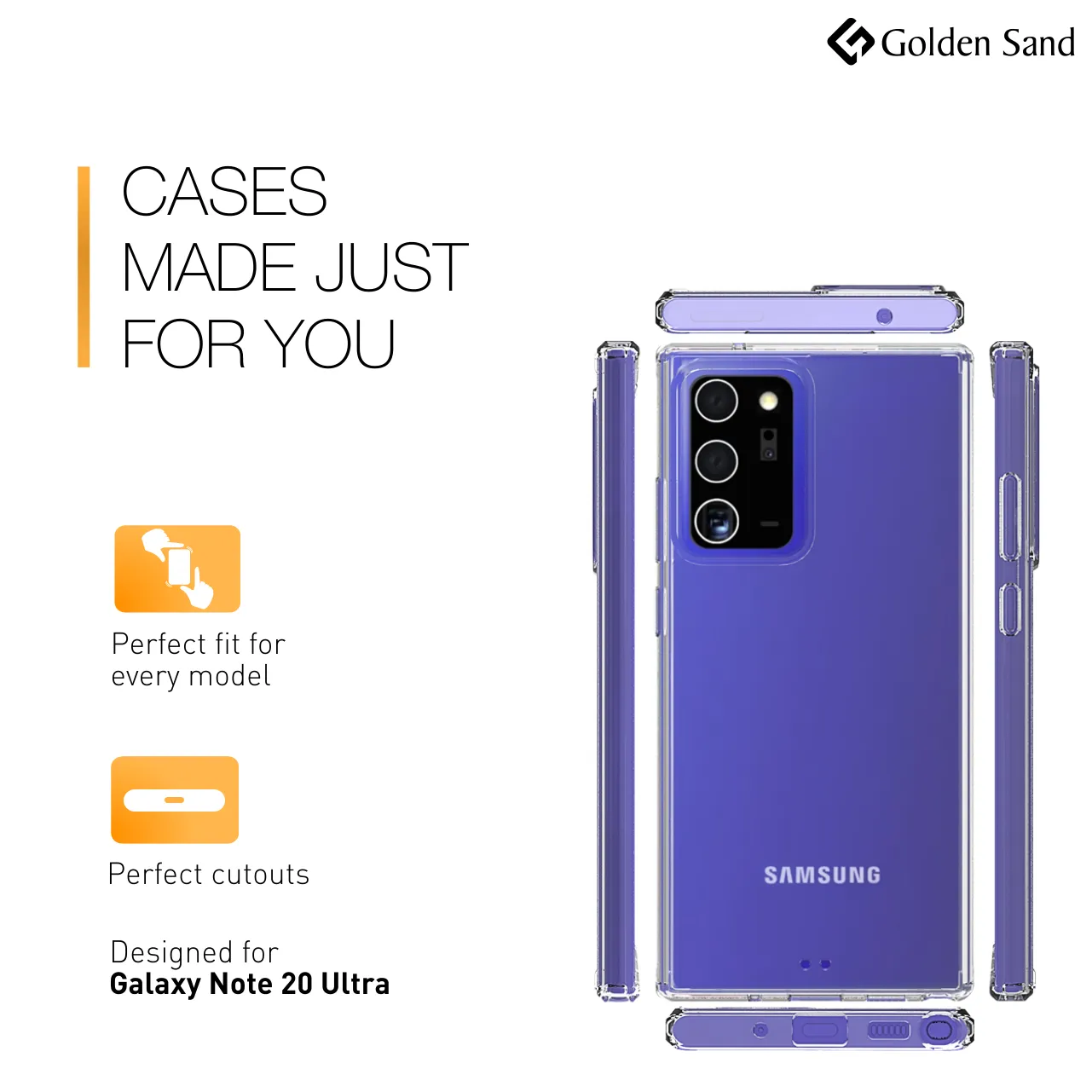 Golden Sand Just Clear Hybrid Series Back Case Cover for  Samsung Galaxy Note 20 Ultra