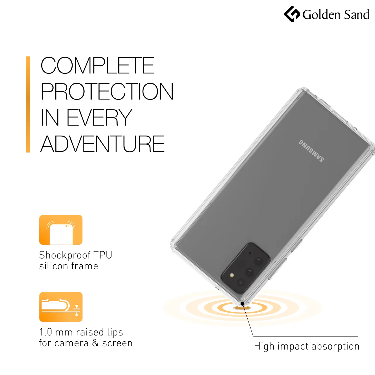 Golden Sand Just Clear Hybrid Series Back Case Cover for  Samsung Galaxy Note 20