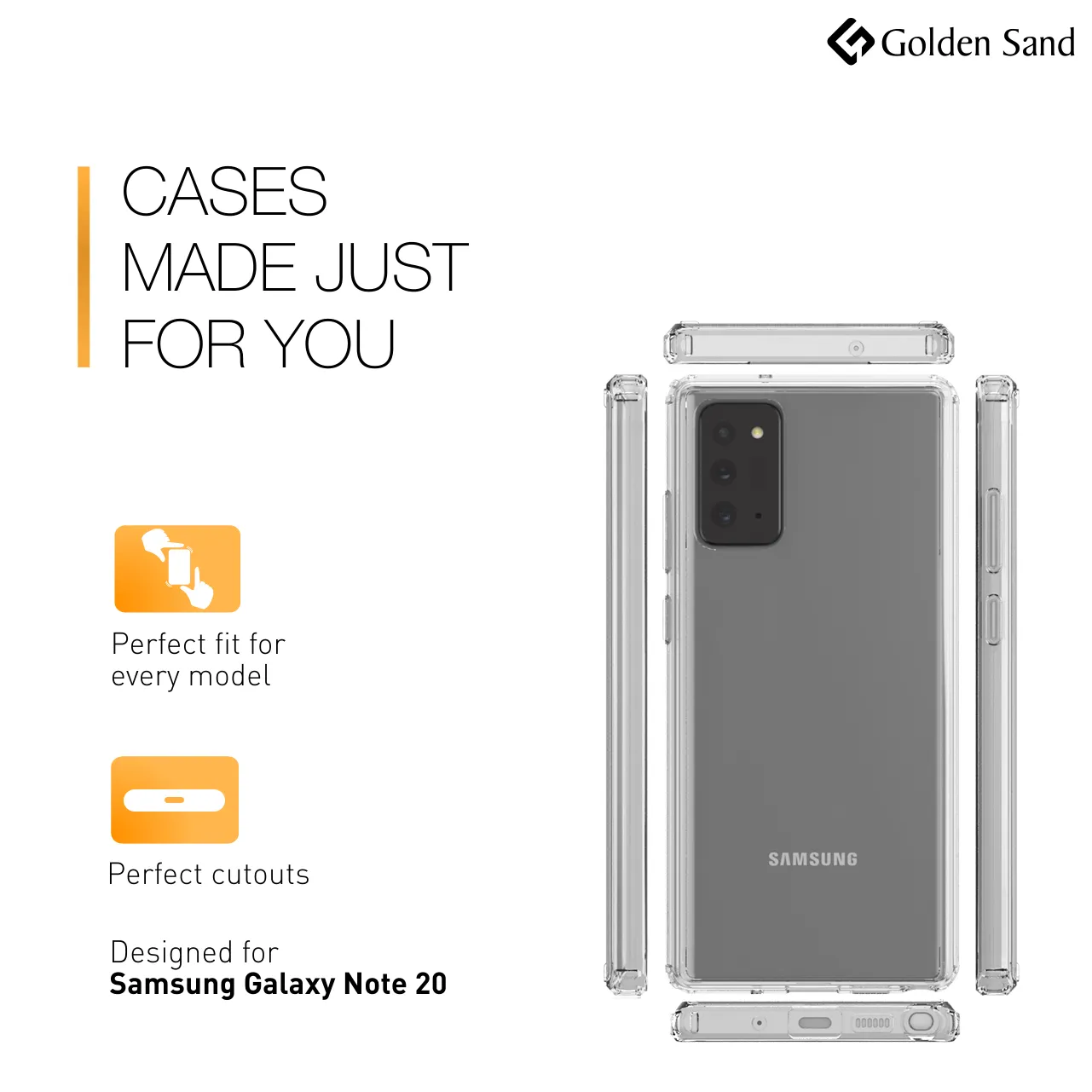 Golden Sand Just Clear Hybrid Series Back Case Cover for  Samsung Galaxy Note 20