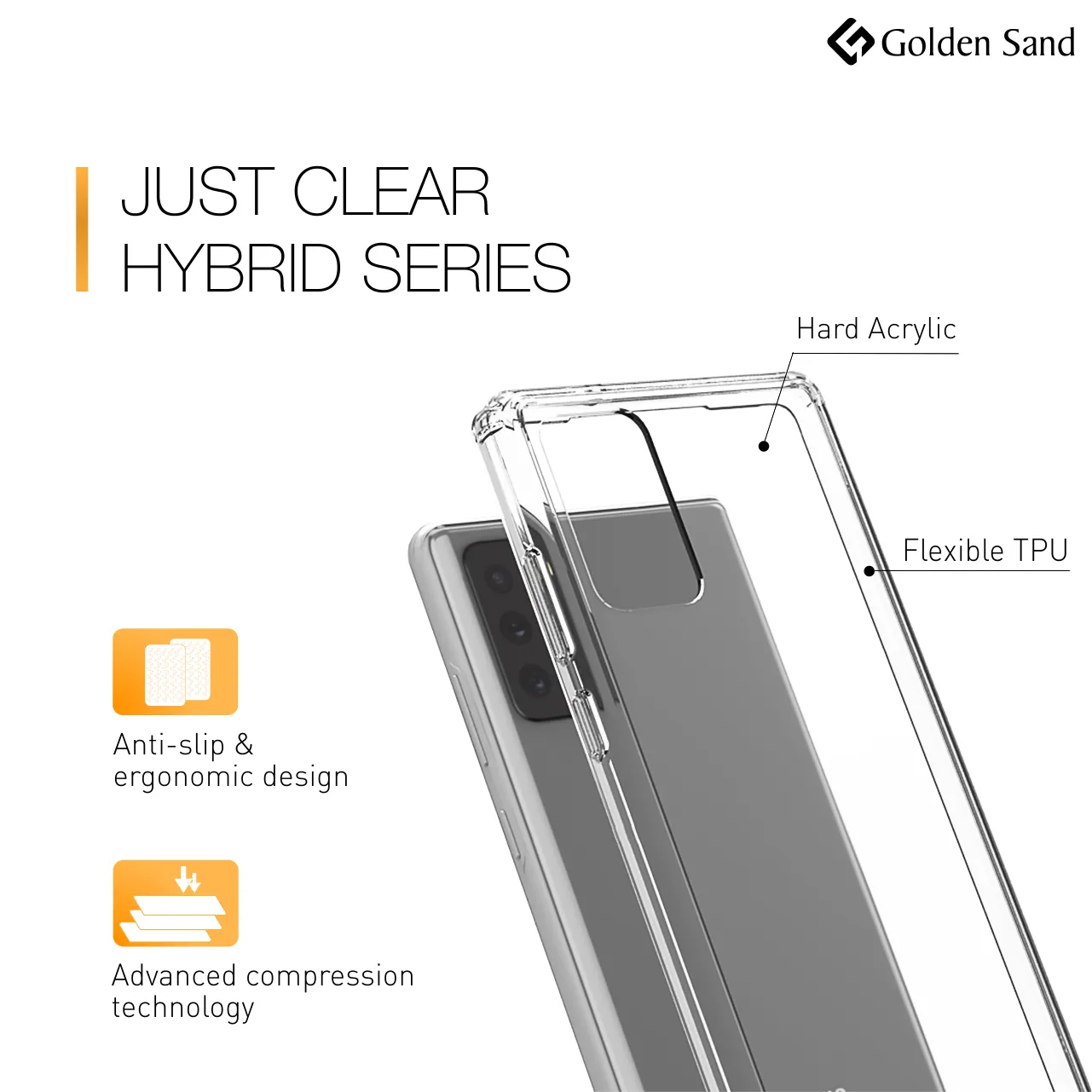 Golden Sand Just Clear Hybrid Series Back Case Cover for  Samsung Galaxy Note 20