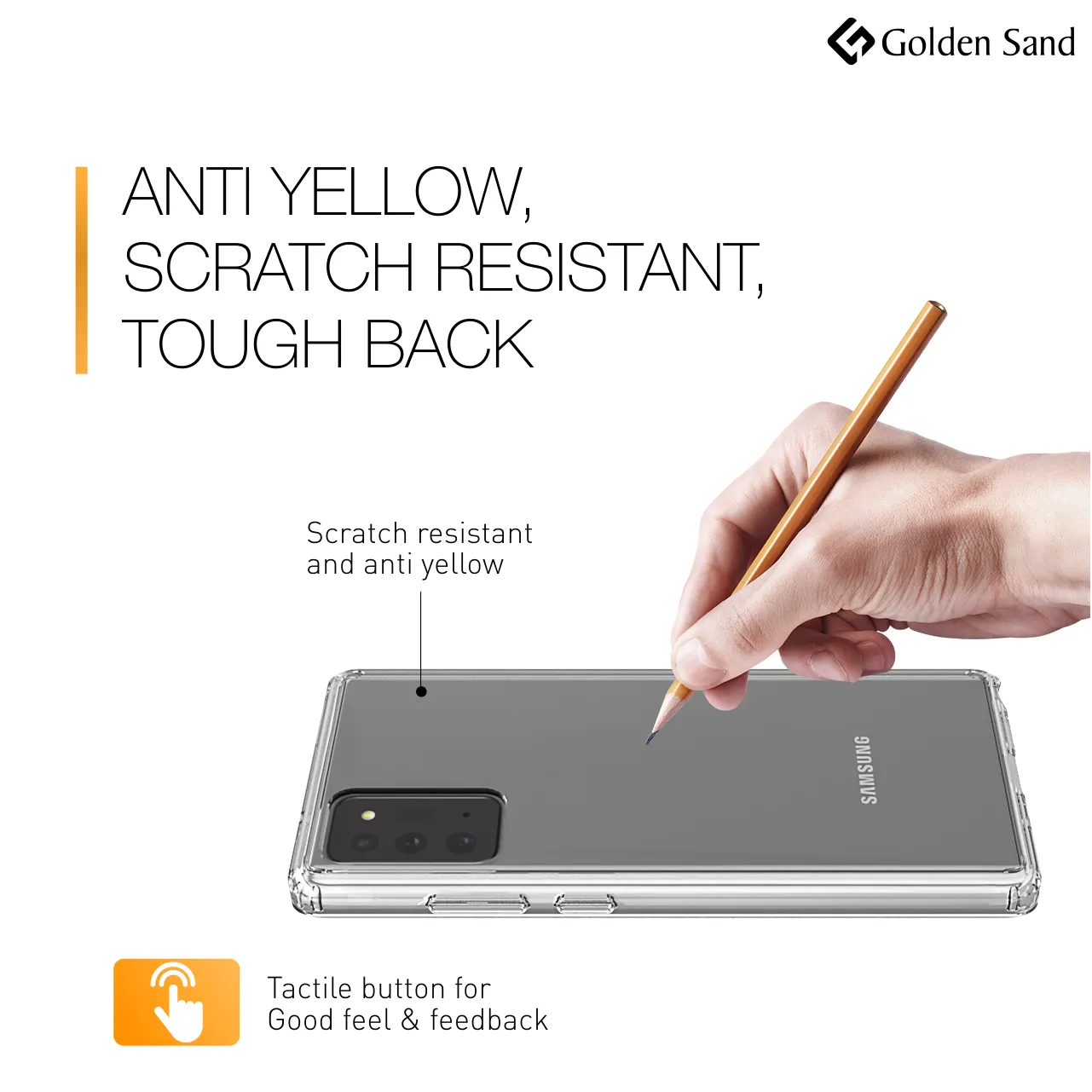 Golden Sand Just Clear Hybrid Series Back Case Cover for  Samsung Galaxy Note 20