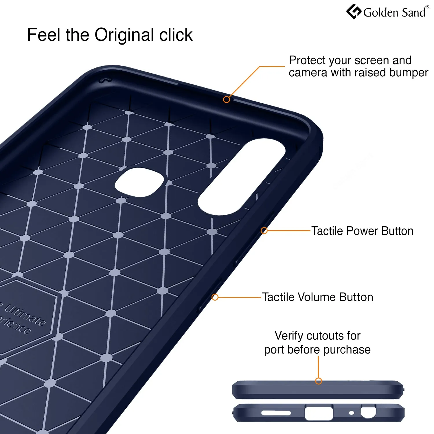 Golden Sand Shock Proof Armor Cover for Vivo U10, Vivo Y17, Blue