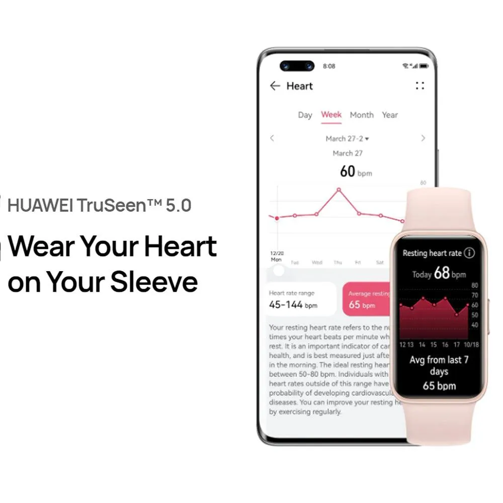 Huawei Band 8 ASK-B19 Midnight Black Durable Polymer Case With Midnight Black TPU Strap