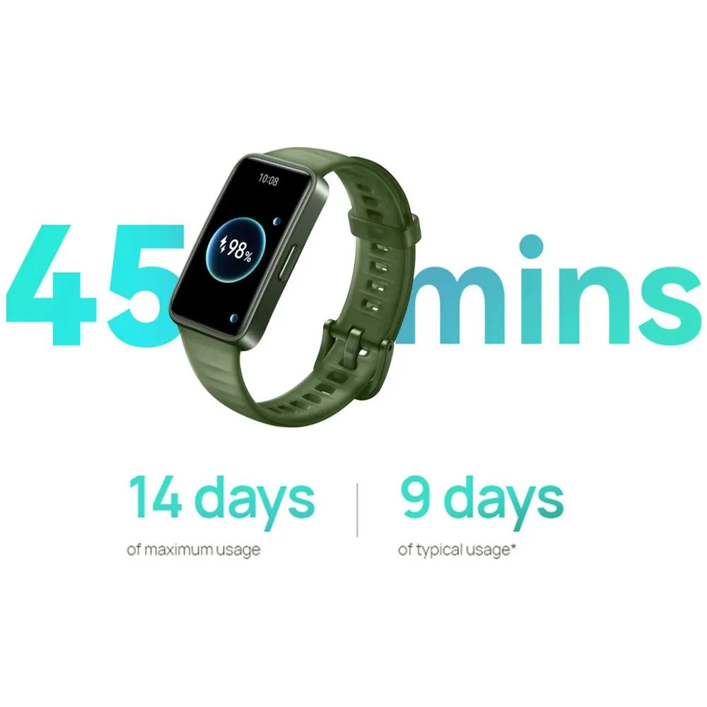 Huawei Band 8 ASK-B19 Midnight Black Durable Polymer Case With Midnight Black TPU Strap