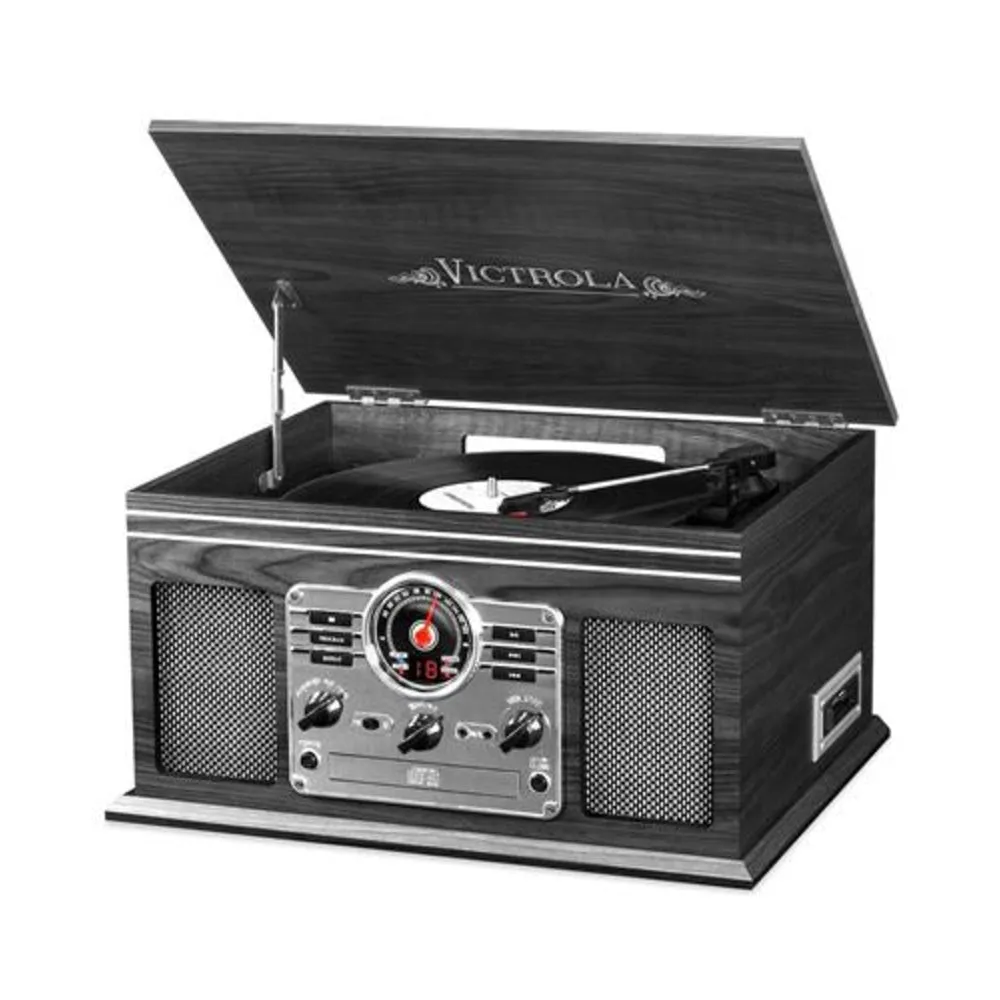 Innovative Technology VTA-200B-GRY 6-in-1 Entertainment Center with Bluetooth Streaming
