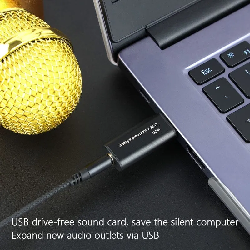JCALLY JA06 USB External Sound Card Converter To 3.5mm Earphones With Mic Suitable