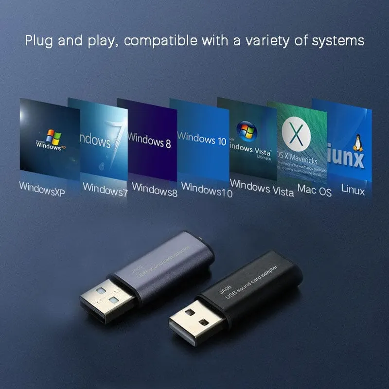 JCALLY JA06 USB External Sound Card Converter To 3.5mm Earphones With Mic Suitable