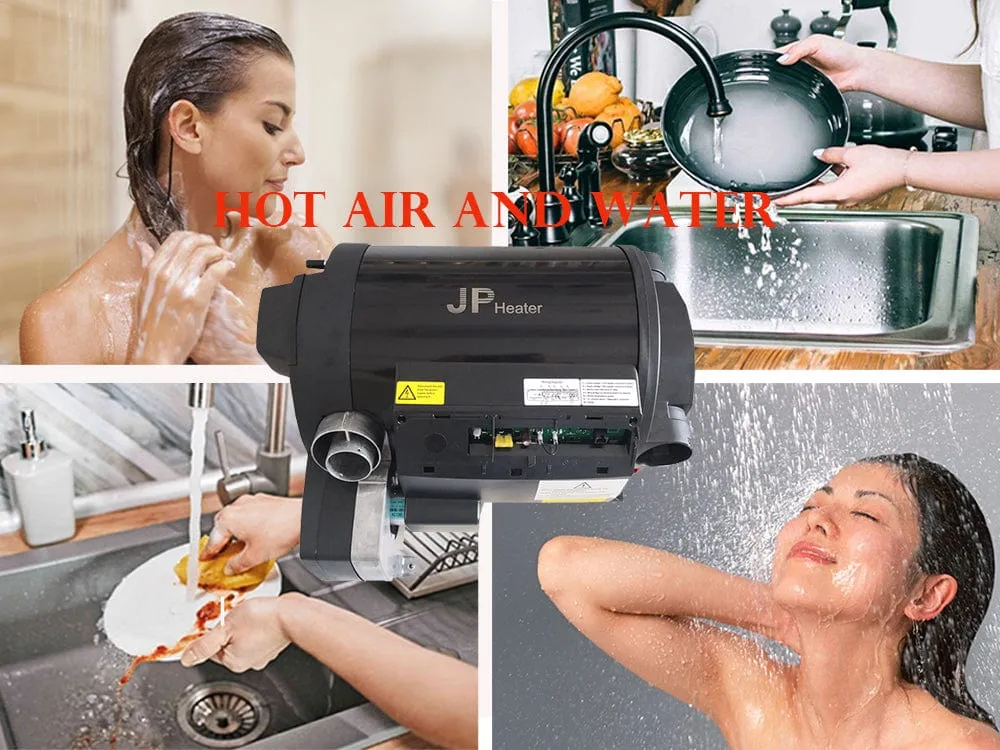 JP Heater Combi Air and Water Heater 4KW Diesel   2KW Electric with Bluetooth Control, 10L Water Tank