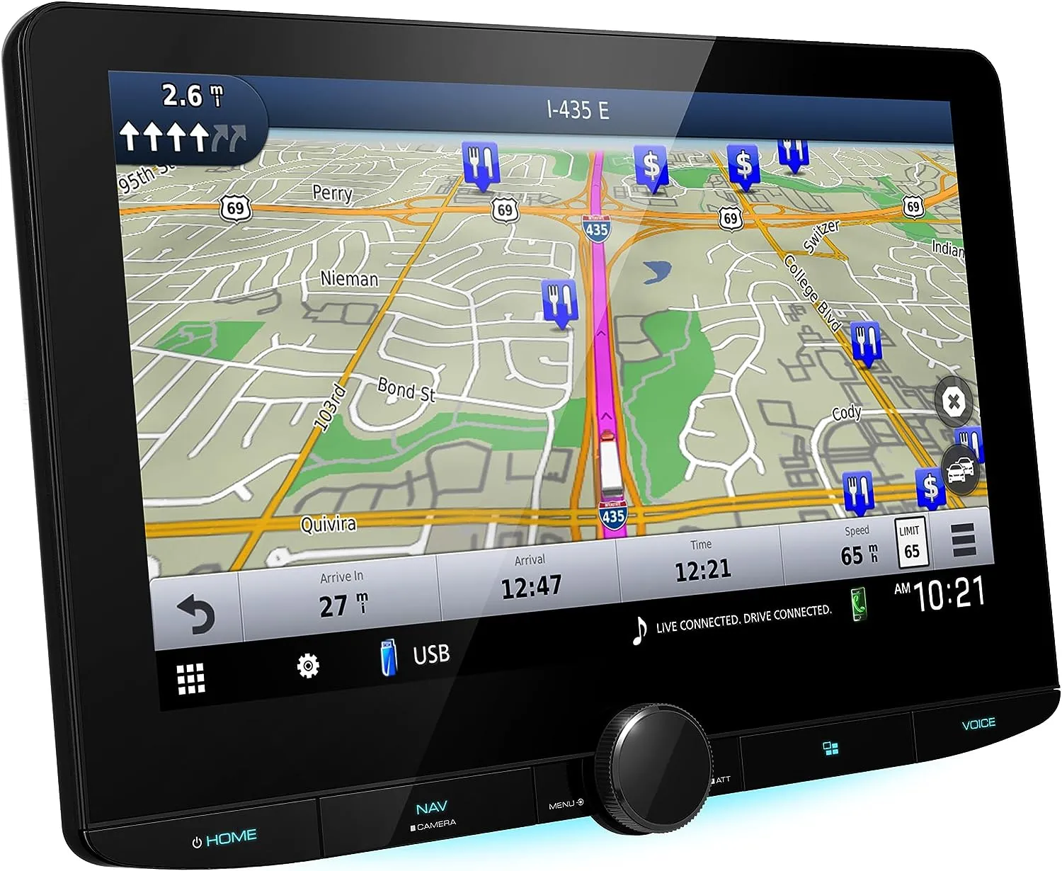 Kenwood DNR1008RVS Digital Multimedia Receiver with Built-In Navigation (does not play discs)
