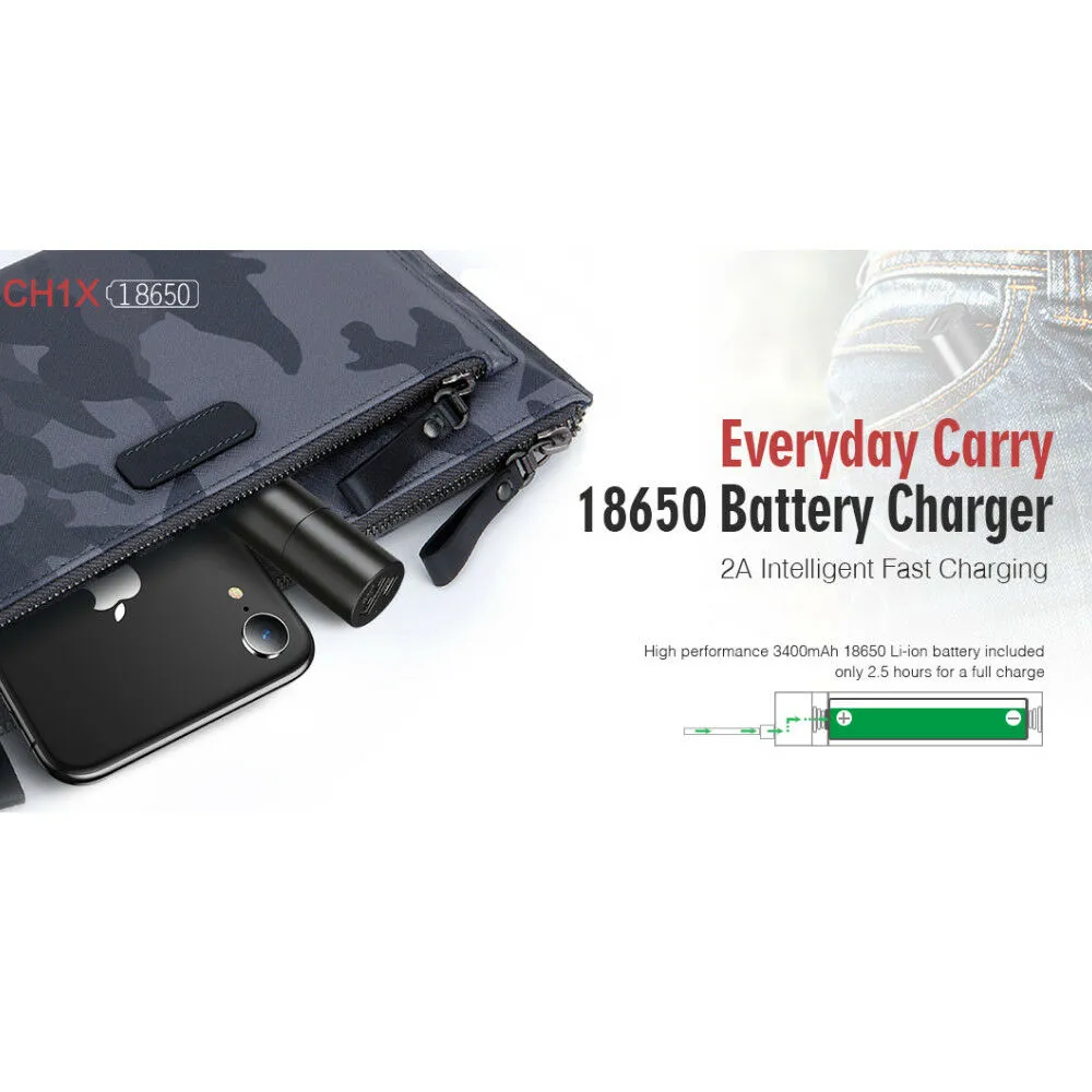 Klarus CH1X Multi-Functional Mini 2-in-1 Power Bank and Battery Charger - Gold