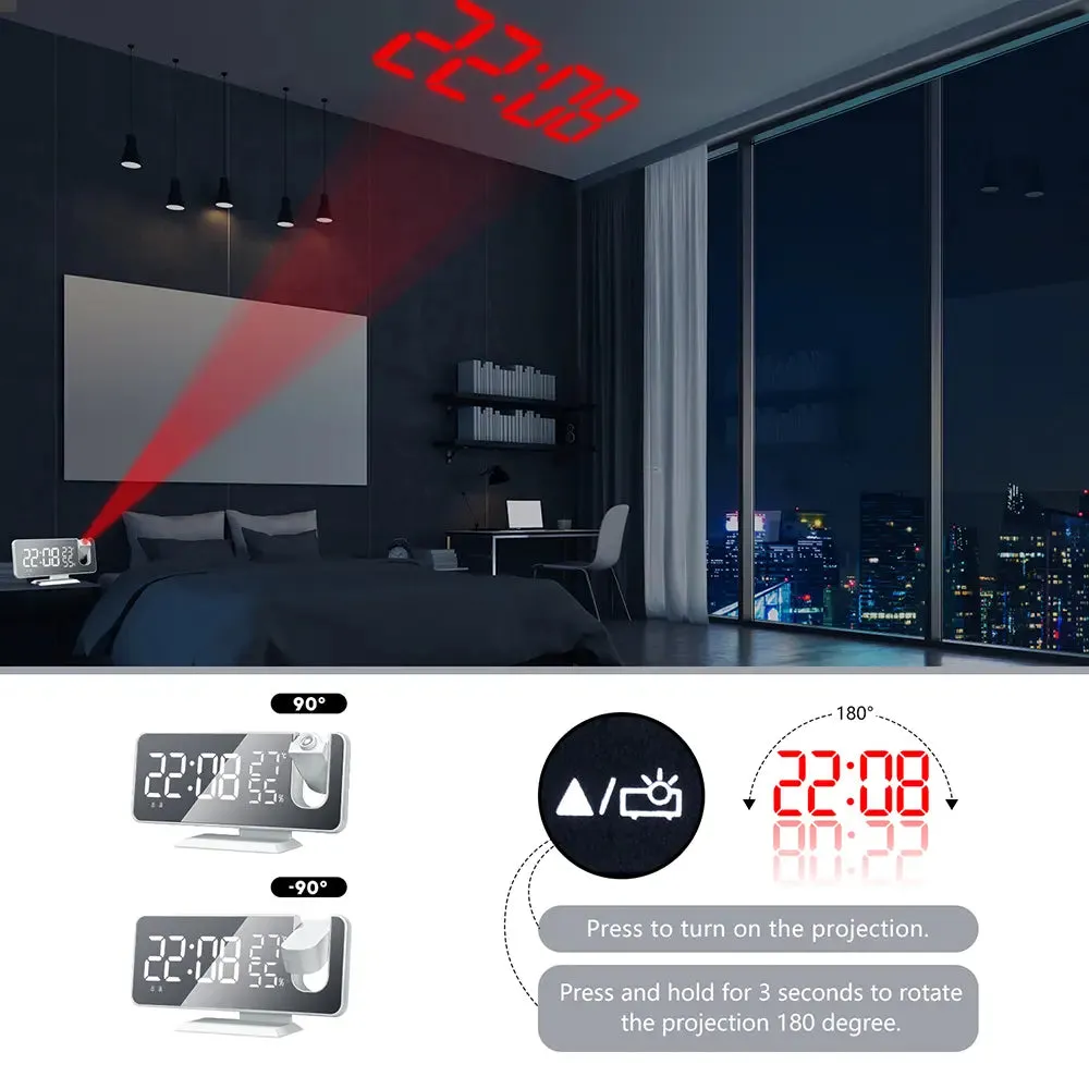LED Digital Smart Alarm Clock Projector with FM Radio-LED Alarm Clock
