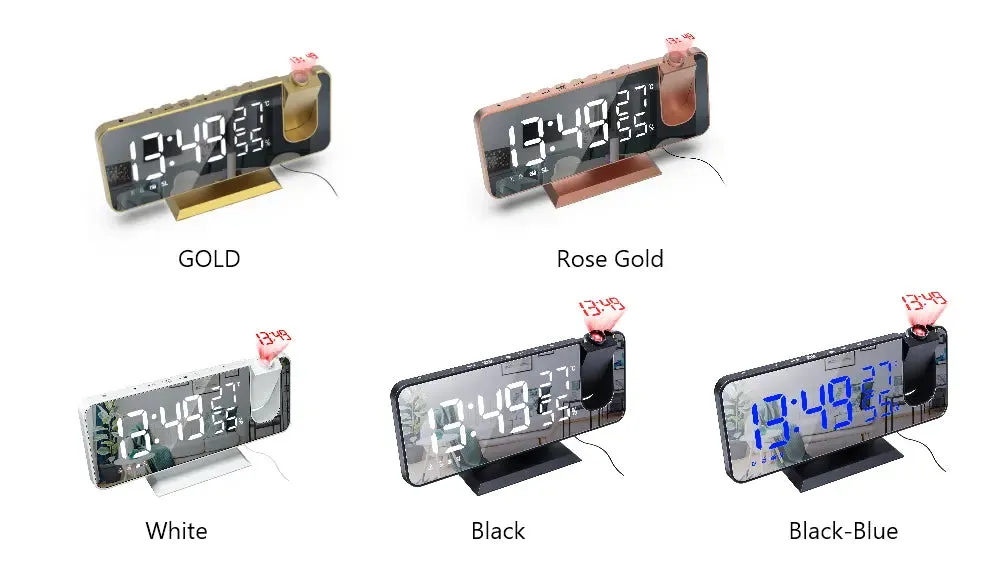 LED Digital Smart Alarm Clock Projector with FM Radio-LED Alarm Clock