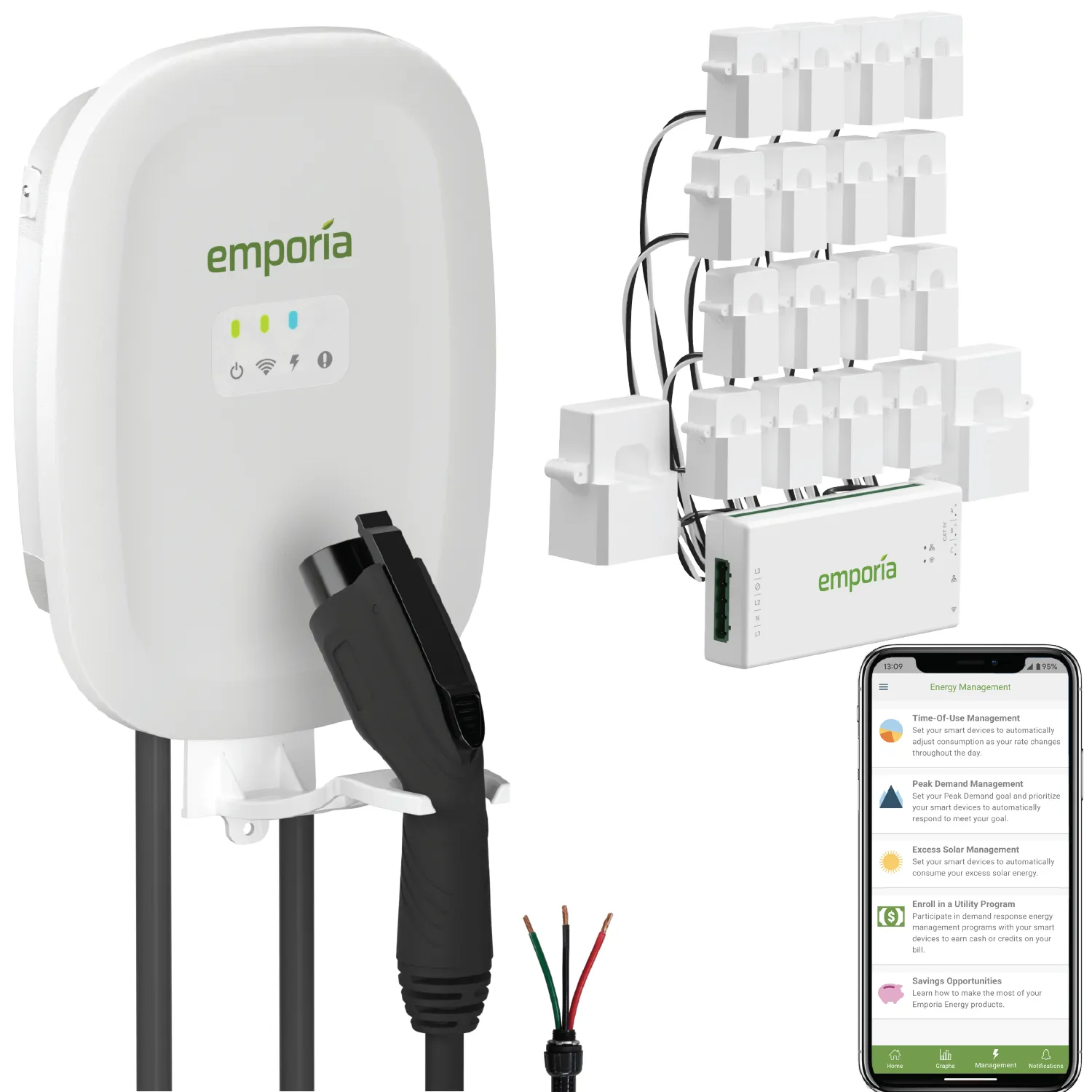 Level 2 EV Charger and Vue Energy Monitor Bundle