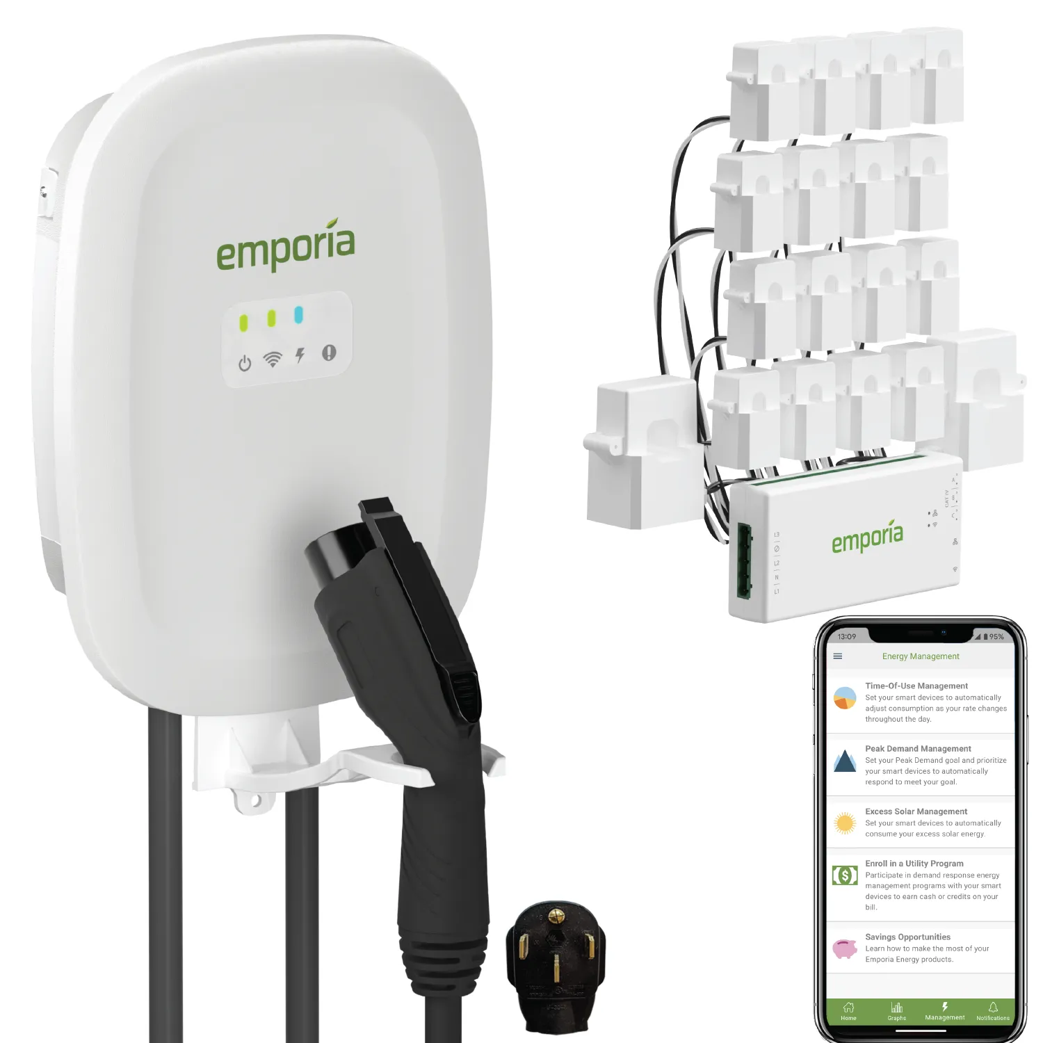 Level 2 EV Charger and Vue Energy Monitor Bundle
