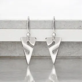 Line Arrow Sterling Silver Drop Earrings- Earrings for Scuba Divers, Cave Diver Line Arrow Sterling Silver Drop Earrings