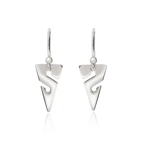 Line Arrow Sterling Silver Drop Earrings- Earrings for Scuba Divers, Cave Diver Line Arrow Sterling Silver Drop Earrings
