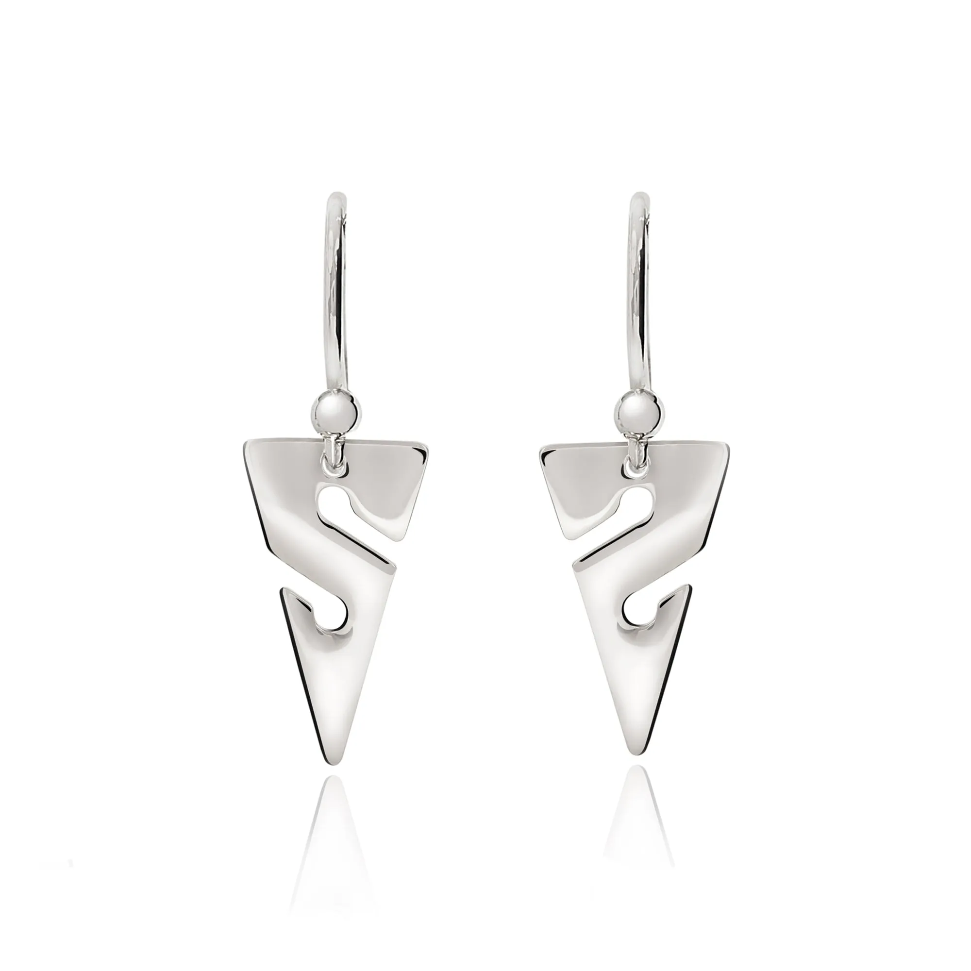 Line Arrow Sterling Silver Drop Earrings- Earrings for Scuba Divers, Cave Diver Line Arrow Sterling Silver Drop Earrings