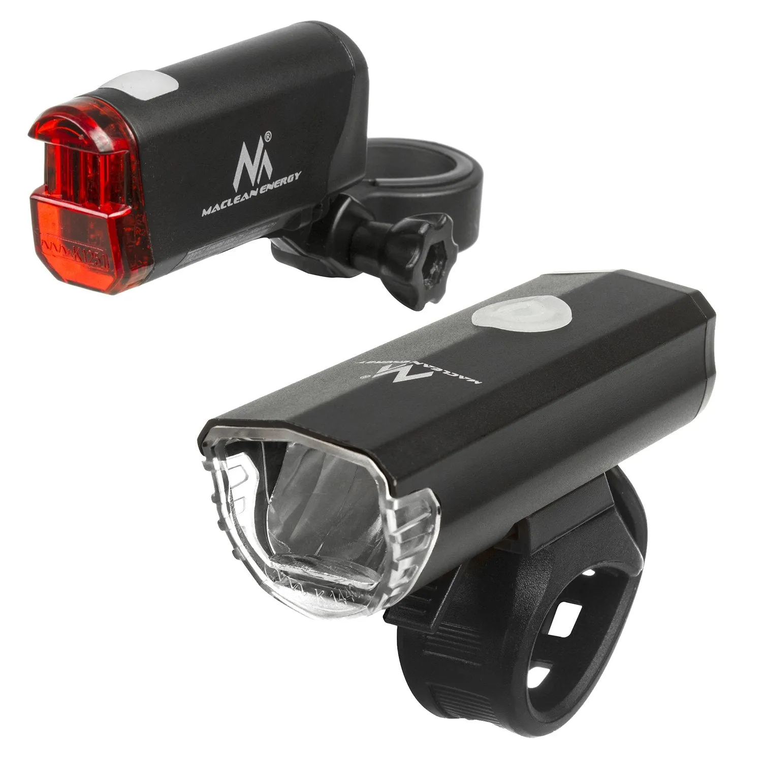 Maclean MCE312 Bike Light Set LED Front  Rear 2 Lighting Modes Built-in 1500mAh Battery DE (StVZO) Certification