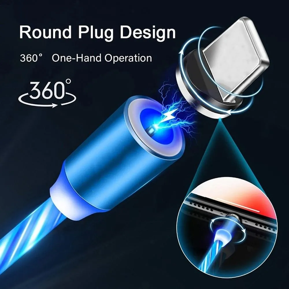 Magnetic Streamer LED Glow Lighting USB 8 Pin Fast Charger
