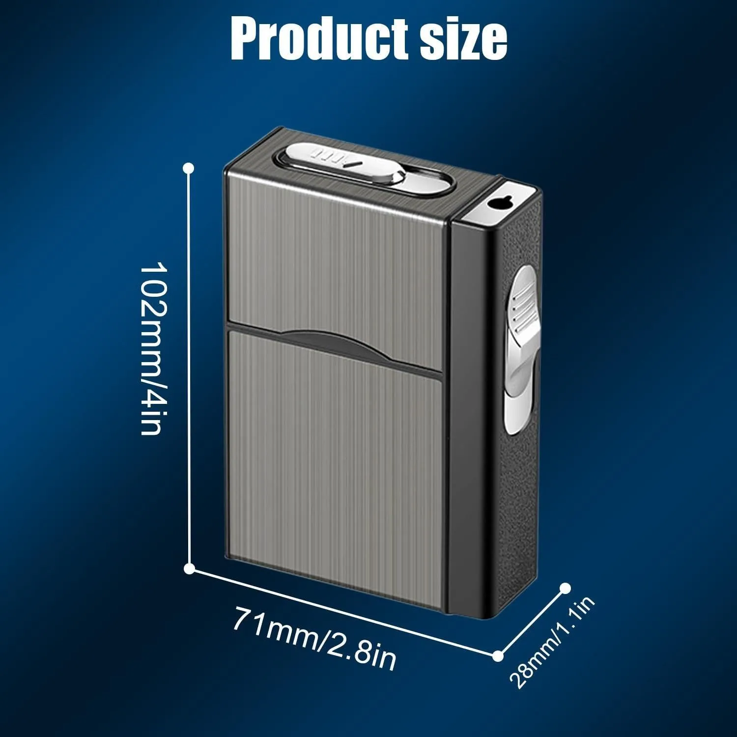 Metal Cigarette Case With Lighter