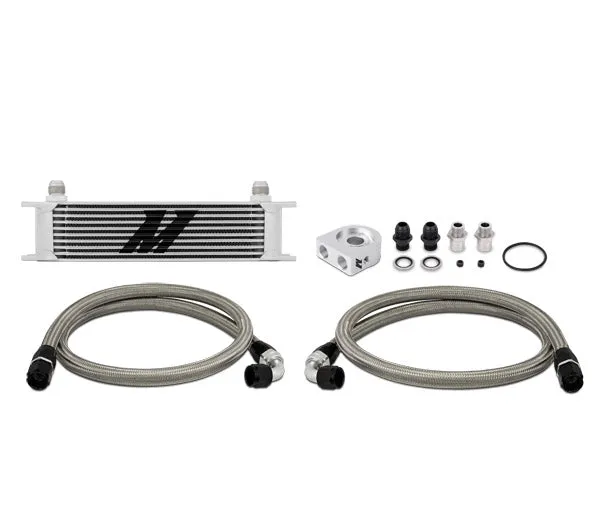 Mishimoto Universal 10 Row Oil Cooler Kit Silver - MMOC-U