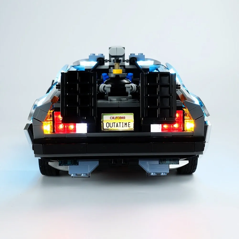 MOC  Compatible  LED Lighting Kit For Creator Delorean Back to the Future Time Machine 10300 Building Bricks  Toy Set Not Including ModeL