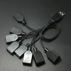 MOC  Compatible  LED Lighting Set DIY toys USB Adapter Cable 1 Male To 8/4 Female Outlets For Light Up The